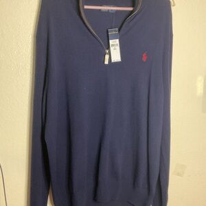 Polo by Ralph Lauren Men's Blue Zip-Up Sweater